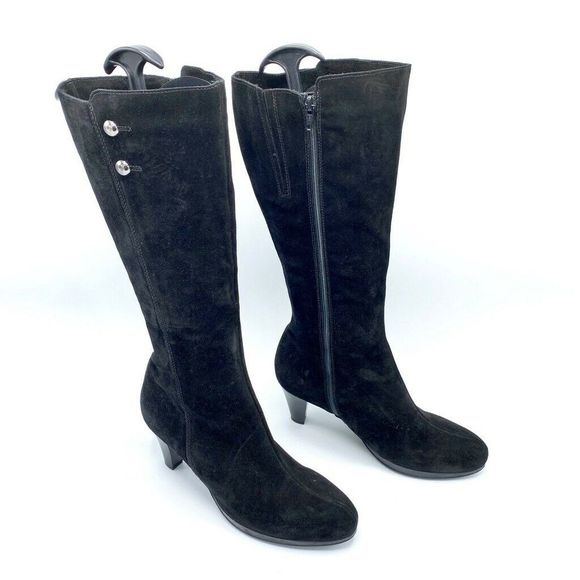 La Canadienne Mazy Knee High Boots Zip Block Heels - Picture 3 of 8